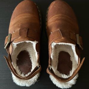 DR MARTENS JORGE II FAUX FUR LINED SLINGBACK MULES